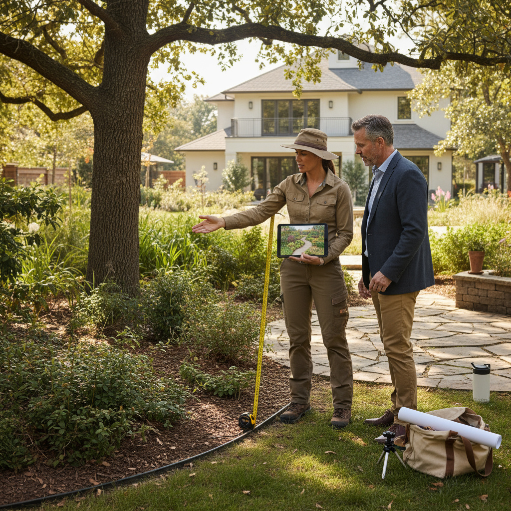 Vor-Ort-Besichtigung und Planung im Garten